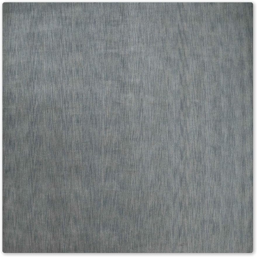 Hand Knotted Loom Wool ECO-Friendly Area Rugs - 6'x6', Square, Light Blue Color, Solid Plain Design, High Pile Handmade Anti Skid Area Rugs for Living Room, Bed Room (L00111)