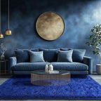 Zentavio Boys Rugs for Bedroom Blue 5x8 Large Carpet Nursery Aesthetic Kids Playroom Navy Area Rugs for Teen Home Decor Fluffy Shag Bedside Floor Living Room Carpet
