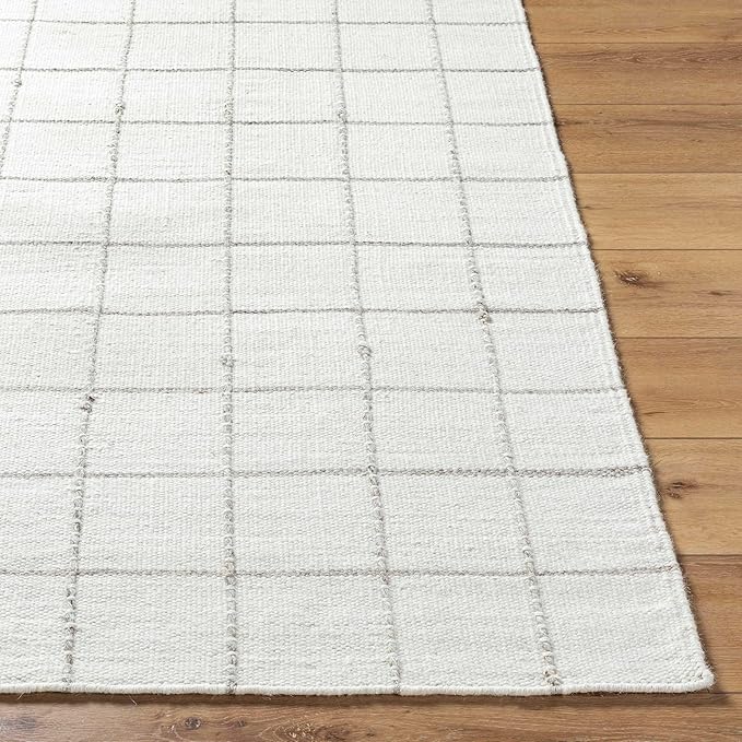 Mark&Day Wool Rugs, 2x3 Ishaq Cottage Off-White Area Rug, White Silver Carpet for Living Room, Bedroom or Kitchen (2' x 3')