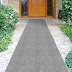 Ottomanson 2' x 8' Hallway Runner with Scraper Pile - Extra Durable Non-Slip Rug Mat for Indoor & Outdoor Use - Ideal for Kitchen, Entryway, Patio & Garage - High-Traffic Carpet, Gray