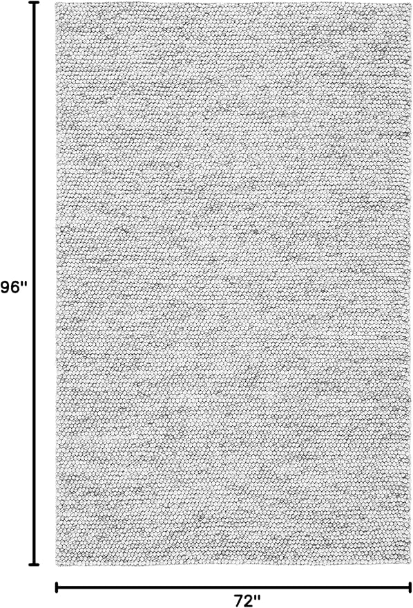 Safavieh Area Rug 6x8 - Natura Collection - Light Grey & Ivory, Handmade Wool Blend, Textured Design, Ideal for Living Room, Bedroom, Dining Space (NAT620G)