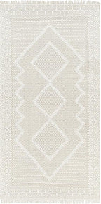 Mark&Day Wool Rugs, 2x8 Nishnabotny Cottage Medium Beige Runner Area Rug, Beige Carpet for Hallway, Kitchen, Bedroom or Living Room (2'6" x 8' Runner)