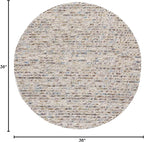 Safavieh Natura Collection Accent Rug - 3' Round, Ivory & Multi, Handmade Wool Blend, Textured Design, Ideal for Living Room, Bedroom, Dining Space (NAT620D)