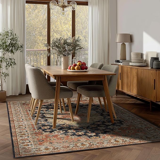 Area Rug Non Slip Machine Washable Ultra Soft Living Room/Bedroom/Kitchen/Outdoor/Classroom Maroon, 4'×6'