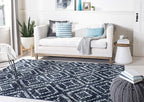 SAFAVIEH Adirondack Collection Area Rug - 5'1" x 7'6", Navy & Ivory, Modern Diamond Distressed Design, Non-Shedding & Easy Care, Ideal for High Traffic Areas in Living Room, Bedroom (ADR131N)