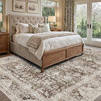 LUMI 4x6 Washable Area Rug for Living Room, Ultra Soft Traditional Vintage Rugs Non Slip with Rubber Backing, Low Profile, High Traffic, Stain Resistant Carpets, Ideal for Bedroom, Dining Room, Indoor
