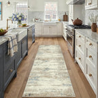 2x6 Runner Rug Washable Beige Brown Abstract Modern Neutral Hallway Carpet Non Slip Low Pile Indoor Kitchen Carpet Contemporary Aesthetic Long Rug Bathroom Bedroom Laundry