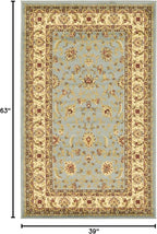 Unique Loom Voyage Collection Traditional Oriental Classic Intricate Design Area Rug (3' 3 x 5' 3 Rectangular, Light Blue/Gold)