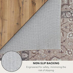 Kuden 2x3 Small Rug, Machine Washable, Non-Slip Backing, Vintage Style, Soft, Low Pile, Area Rugs for Entryway Kitchen Indoor Entrance