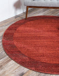 Rugs.com Angelica Collection Rug – 6 Ft Round Terracotta Medium Rug Perfect for Kitchens, Dining Rooms