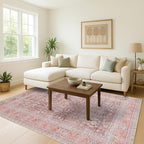 Fame Living Washable Area Rug. Modern Farmhouse. Vintage. Turkish. Bohemian. Distressed. Oriental. Traditional. Rugs for Living Room. Dining. Bedroom. Office. Entryway. Foyer. (860TT, 5'9" x 8'9")