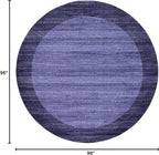 Rugs.com Angelica Collection Rug – 8 Ft Round Navy Blue Medium Rug Perfect for Kitchens, Dining Rooms