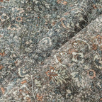 Area Rug 4x6 Gray Entryway Office Washable Vintage Carpet Non Slip Indoor Kitchen Door Mat Retro Traditional Accent Grey Throw Small Rug for Bathroom Bedroom Dining Living Room