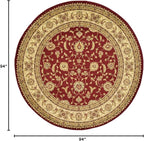 Unique Loom Voyage Collection Traditional Oriental Classic Intricate Design Area Rug (8' 0 x 8' 0 Round, Red/Gold)