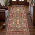Ciicool 2x5ft Runner Rug, Hallway Wahshable Rug Vintage Kitchen Carpet for Entrance Bedroom Bedside Living Room Kitchen Laundry Bathroom Decor