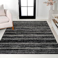 JONATHAN Y Williamsburg Minimalist Stripe Black/Cream Indoor Area Rug, 3x5, Contemporary, Modern, Easy-Cleaning for Living Room, Bedroom, Kitchen, Pet Friendly, Non-Shedding (MOH201F-3)