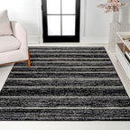 JONATHAN Y Williamsburg Minimalist Stripe Black/Cream Indoor Area Rug, 3x5, Contemporary, Modern, Easy-Cleaning for Living Room, Bedroom, Kitchen, Pet Friendly, Non-Shedding (MOH201F-3)