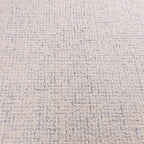 Hand-Tufted 100% Wool Pile Area Rug – Geometric Textured Grid Check Pattern – Thick and Durable Floor Carpet for Bedroom, Living Room, Kids Room, and Dining Area (Ivory Blue, 6' x 6')