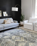 Loloi Skye Collection SKY-09 Graphite/Silver 8'-0" x 8'-0" Round Area Rug