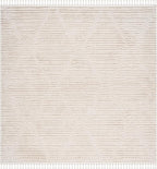 SAFAVIEH Marrakesh Collection Area Rug - 10' Square, Beige, Moroccan Boho Tribal Tassel Design, Non-Shedding & Easy Care, Ideal for High Traffic Areas in Living Room, Bedroom (MRK517C)