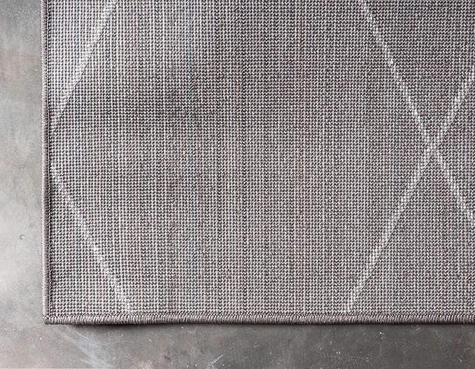 Unique Loom Trellis Frieze Collection Area Rug - Geometric (2' x 3' 1", Dark Gray/ Ivory)