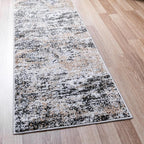 Rugs.com Leipzig Collection Rug – 8 Ft Runner Beige Low-Pile Rug Perfect for Hallways, Entryways