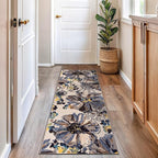 Rugshop Cream Bright Flowers Non Slip Non-Shedding Runner Rug for Hallway, Kitchen and Laundry Room, 2'7" x 8'