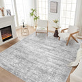 Area Rug Living Room Rugs - 8x10 Abstract Large Soft Indoor Washable Rug Neutral Modern Low Pile Carpet for Bedroom Dining Room Farmhouse Home Office - Vintage Grey