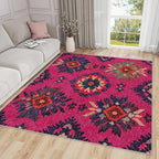 Southwestern Large Area Rug 8x10 - Ethnic Vintage Floral Medallion Rugs for Living Room Non Slip Low Pile Machine Washable Dining Room Rug, Southwestern Carpet Home Decor & Gifts