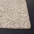 SAFAVIEH Natura Collection Area Rug - 3' Square, Beige, Handmade Wool Blend, Textured Design, Ideal for Living Room, Bedroom, Dining Space (NAT620B)
