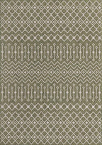 Unique Loom Outdoor Trellis Collection Area Rug - Tribal Trellis (10' x 14' 1" Rectangle, Green/ Natural)