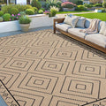 Tangsoo Easy Jute Rug 6x9 Washable Area Rugs for Living Room,Non Slip Ultra Thin Indoor Outdoor Carpet,Geometric Office Mat for Backyard Dining Room Patio Bedromm