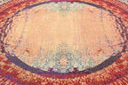 Unique Loom Estrella Collection Rustic, Distressed, Modern, Abstract Area Rug (8' 0 x 8' 0 Round, Orange/Black)