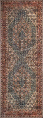 Keen Home Design 2x7 Rug - Machine Washable Runner Rug with Non-Slip Backing, Ideal for Hallway, Entryway, Kitchen, Laundry Room - Vintage, Easy Clean, Durable, Low Pile Rug - (2'6" x 7')