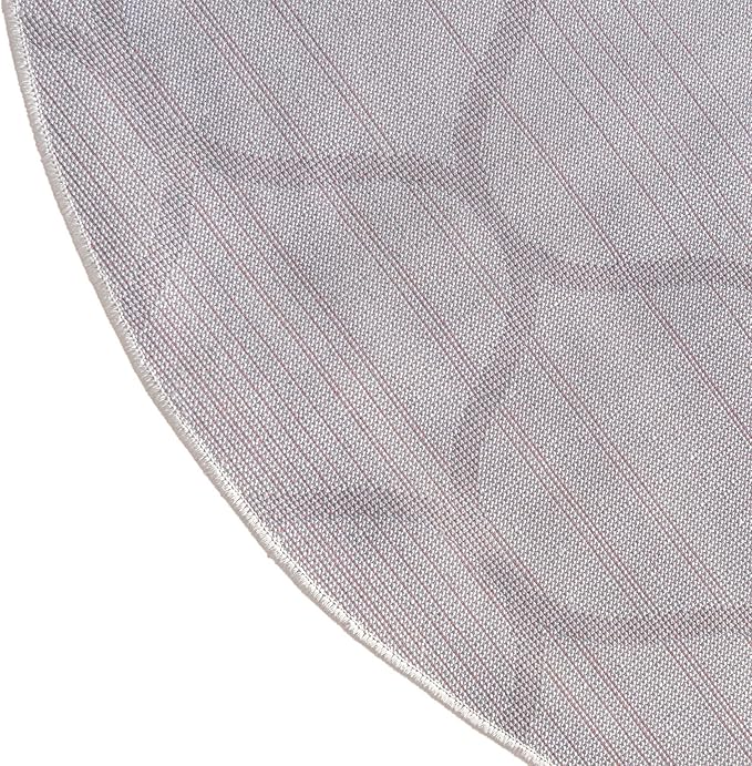 Rugs.com Lattice Frieze Collection Rug – 3' Round Ivory Medium Rug Perfect for Kitchens, Dining Rooms