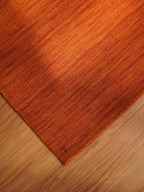 Rugsotic Carpets Hand Knotted Loom Wool ECO-Friendly Area Rugs - 6'x9', Rectangle, Orange Color, Solid Plain Design, High Pile Handmade Anti Skid Area Rugs for Living Room, Bed Room (L00111)
