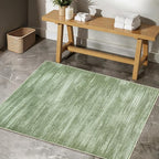 Hunter Green Modern Rug for Bedroom Non Slip Washable 3 x 5 Area Rug for Kitchen Entryway Minimalist Abstract Style Low Pile Floor Carpet Olive Green 3x5