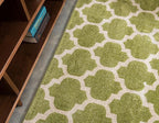 Rugs.com Lattice Collection Rug – 9' x 12' Light Green Medium Rug Perfect for Living Rooms, Large Dining Rooms, Open Floorplans