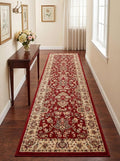 Rugs.com Yasmin Collection Rug – 16 Ft Runner Burgundy Medium Rug Perfect for Hallways, Entryways