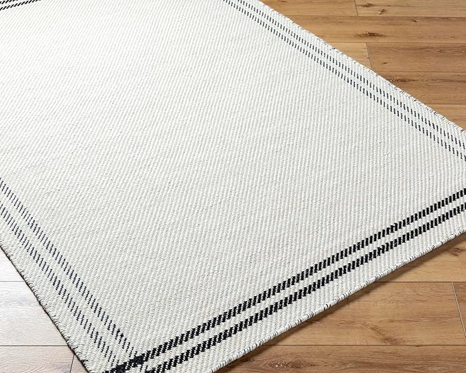 Mark&Day Wool Rugs, 6x9 Janmichael Cottage Light Silver/Black Area Rug, Silver Black Carpet for Living Room, Bedroom or Kitchen (6' x 9')
