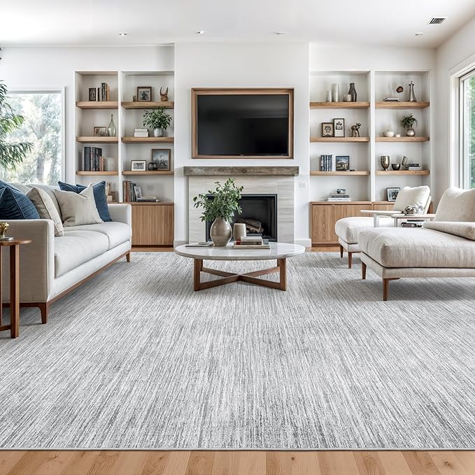 Valenrug Washable Rugs 6x9 - Non Slip 6x9 Area Rugs for Living Room, Stain Resistant Area Rugs for Bedroom, Foldable Machine Washable Area Rug(6'x9', Grey)