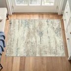 2x3 Area Rug Washable Beige Brown Abstract Modern Neutral Entryway Carpet Non Slip Soft Low Pile Door Mat Contemporary Aesthetic Small Rug for Bathroom Laundry Kitchen Dining Room