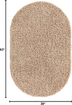 Unique Loom Solid Shag Collection Area Rug (3' 3" x 5' 3" Oval, Taupe)