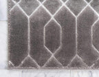 Unique Loom Marilyn Monroe Glam Collection Area Rug - Trellis (4' x 6' Rectangle, Gray Silver/ Silver)