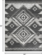 YHSF South West Native American Rug Ritz – Native Tribal American Indian Inspired Rug - Living Room, Bedroom, Hallway, Entryway & High-Traffic Area Rugs - Washable - Soft - Dark Grey, 2 Feet x 3 Feet