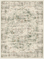 RUGGABLE Washable Vintage Area Rug – Sarrah Sage 9x12, Stain-Resistant, Non-Slip – Large Machine Washable Rugs for Living Room, Bedroom, Hallway, Entryway & Office–with Cushioned Pad
