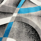 2305 Geometric Abstract Turquoise 5x7 Area Rugs for Living Room