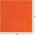 Unique Loom Solid Shag Collection Area Rug (8' Square, Tiger Orange)