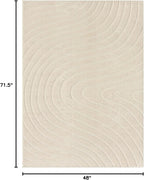 LUXE WEAVERS Modern Geometric Wave Cream 4x6 Area Rug