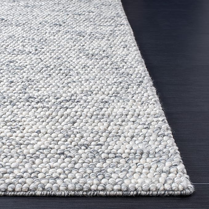 SAFAVIEH Natura Collection Runner Rug - 2'3" x 16', Light Grey & Ivory, Handmade Wool Blend, Textured Design, Ideal for Hallway, Bedroom, Foyer (NAT620G)